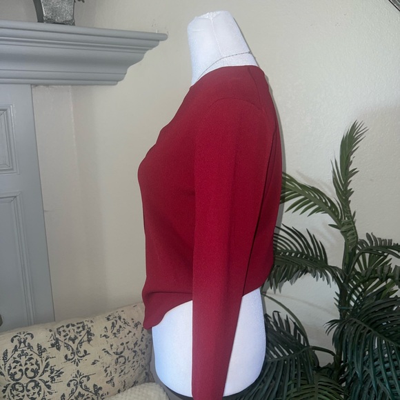 NWOT Geoffrey Beene Classic Burgundy Cardigan Sweater Size S - Picture 5 of 9